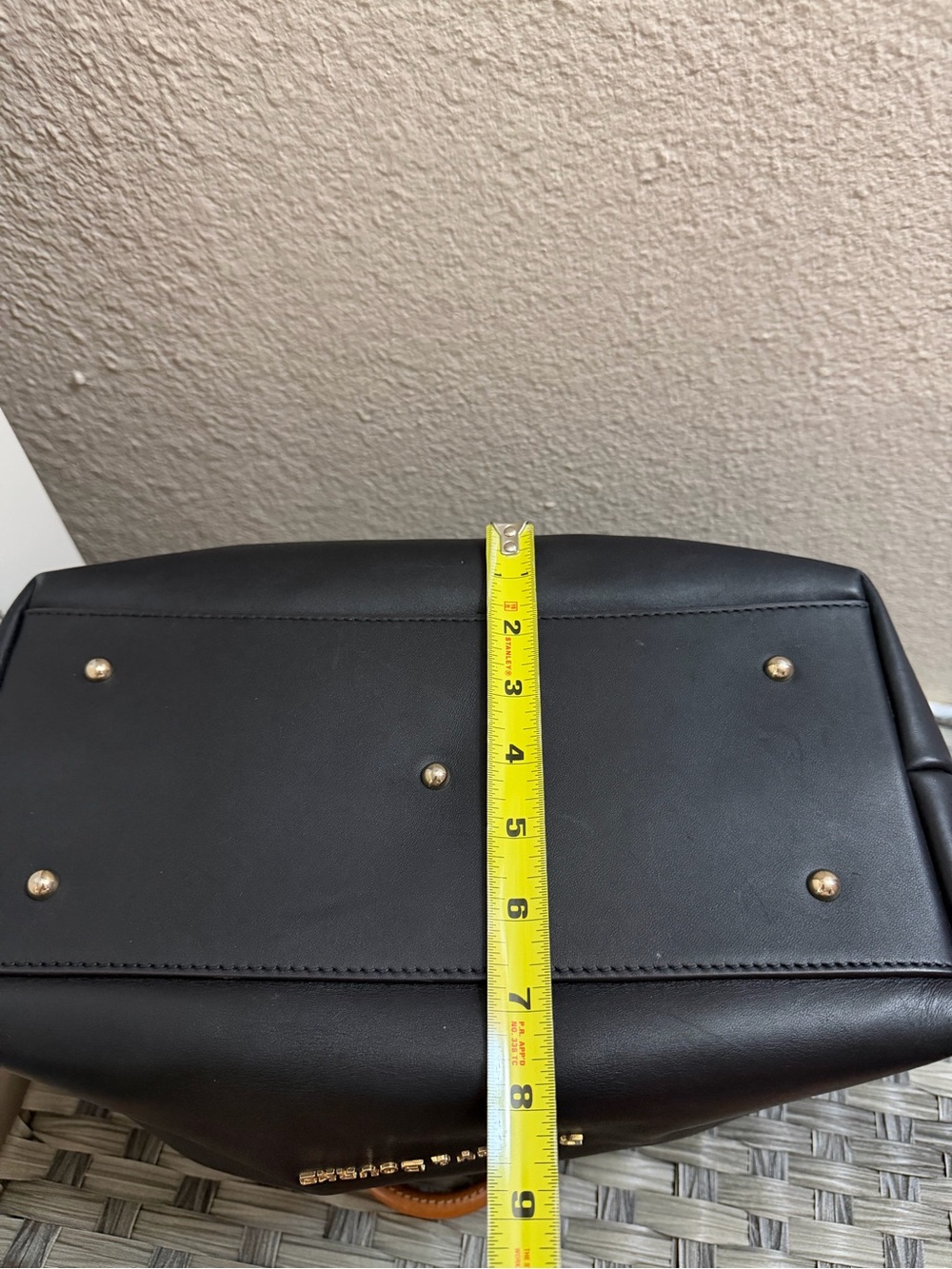 Dooney & Bourke Barlow Black Leather Tote with Brown Trim - Picture 14 of 15